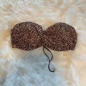 Victoria's Secret strapless cheetah bikini top